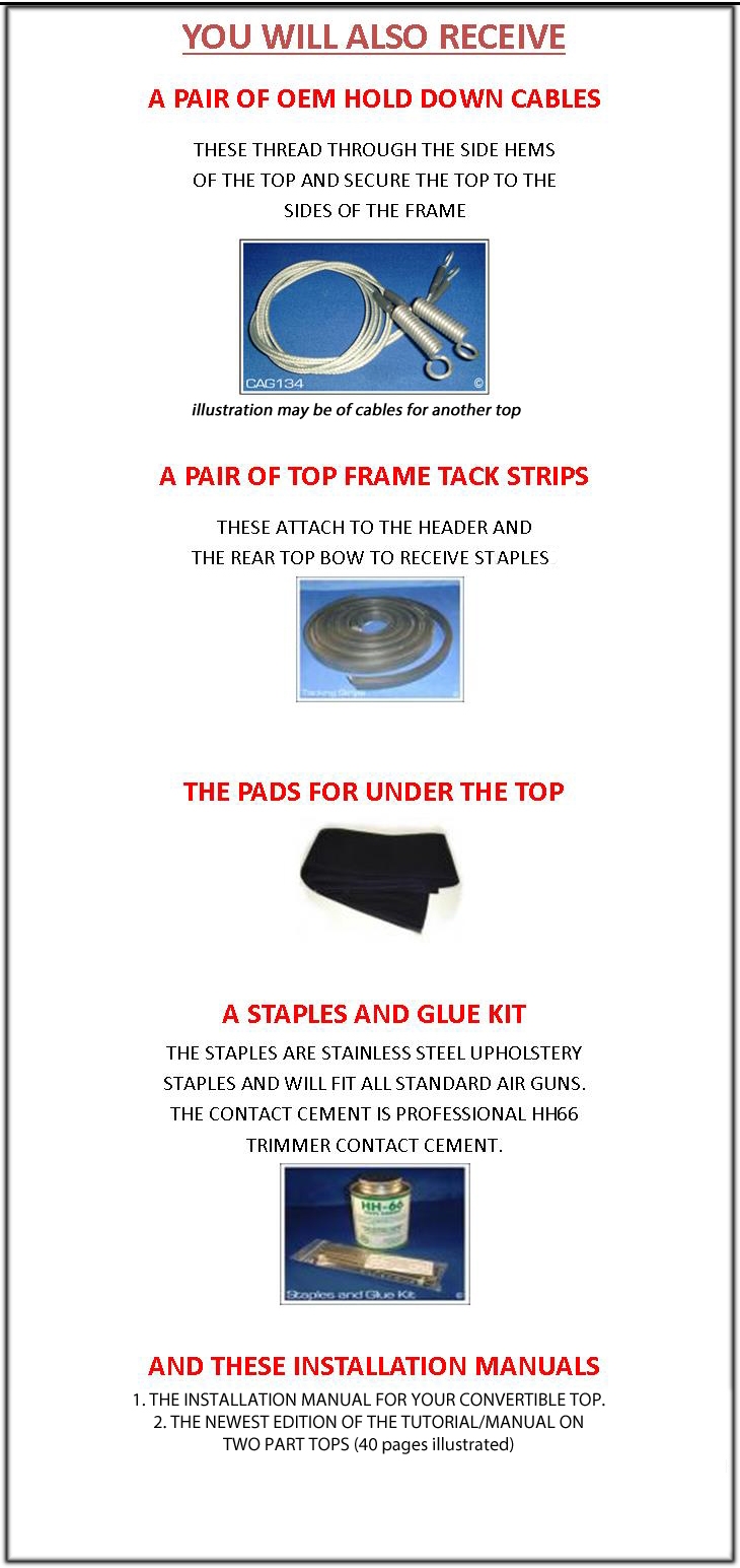19671969 Chevrolet Camaro, DoItYourself Package Convertible Tops and
