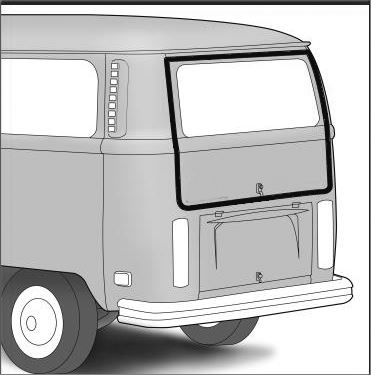 VW Volkswagen bus van type 2 rear hatch hinge covers pair westfalia baywindow 
