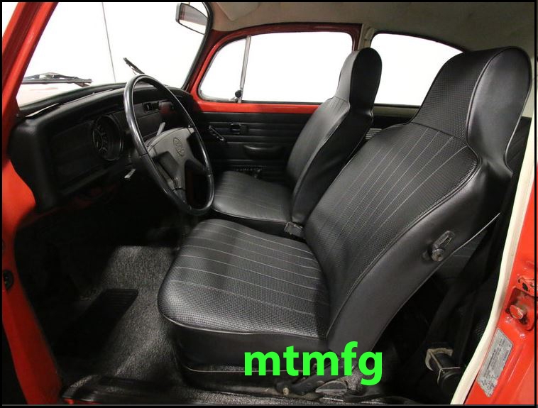 Volkswagen Beetle Front Seat Covers 1970 1972 Sedan Or Convertible We Offer These Classic Vw Beetle Seat Covers In Oem Black Basket Weave Vinyl